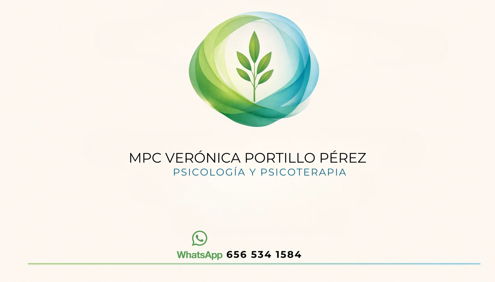 Tarjeta de presentación de MPC Verónica Portillo Pérez